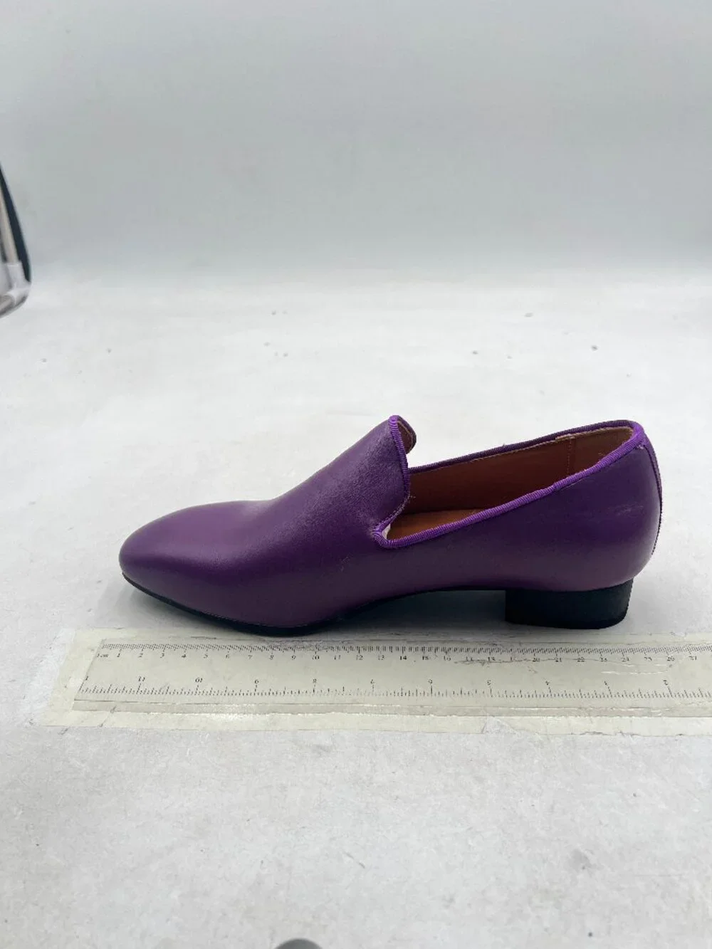 FSJ Men's Purple Slip-On Dress Loafers Sleek Leather Comfort Cushioned Shoes